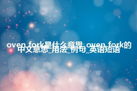 oven fork是什么意思_oven fork的中文意思_用法_例句_英语短语