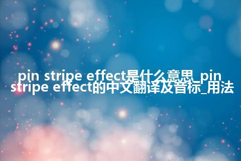 pin stripe effect是什么意思_pin stripe effect的中文翻译及音标_用法