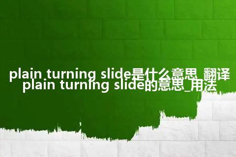 plain turning slide是什么意思_翻译plain turning slide的意思_用法
