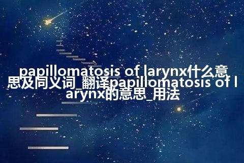 papillomatosis of larynx什么意思及同义词_翻译papillomatosis of larynx的意思_用法