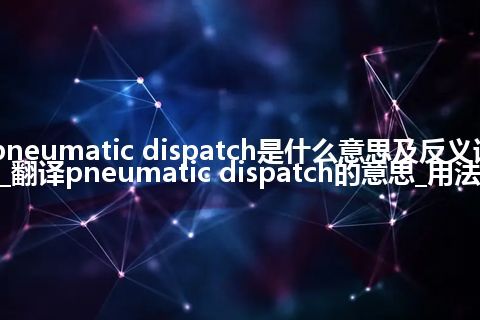 pneumatic dispatch是什么意思及反义词_翻译pneumatic dispatch的意思_用法