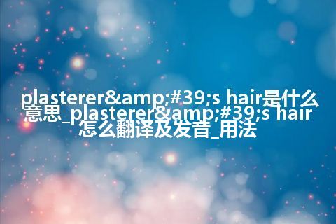 plasterer&#39;s hair是什么意思_plasterer&#39;s hair怎么翻译及发音_用法