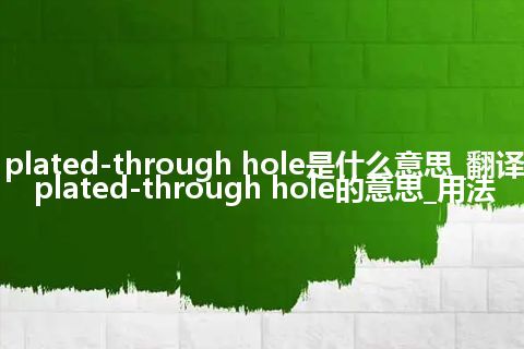 plated-through hole是什么意思_翻译plated-through hole的意思_用法