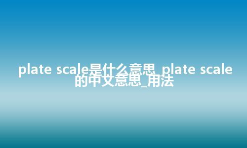 plate scale是什么意思_plate scale的中文意思_用法