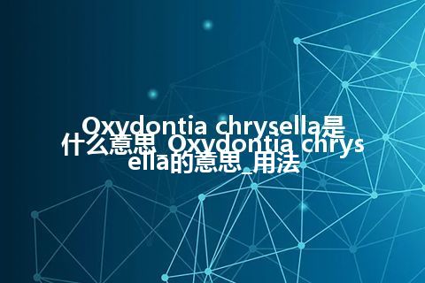 Oxydontia chrysella是什么意思_Oxydontia chrysella的意思_用法