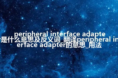 peripheral interface adapter是什么意思及反义词_翻译peripheral interface adapter的意思_用法