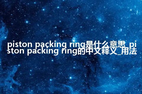 piston packing ring是什么意思_piston packing ring的中文释义_用法
