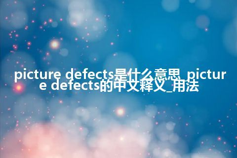 picture defects是什么意思_picture defects的中文释义_用法