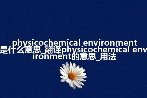 physicochemical environment是什么意思_翻译physicochemical environment的意思_用法