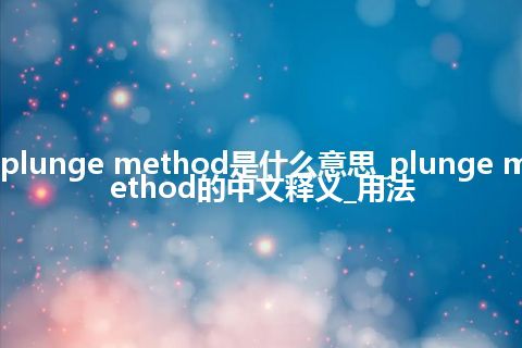 plunge method是什么意思_plunge method的中文释义_用法