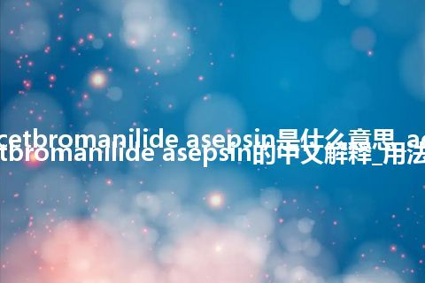 acetbromanilide asepsin是什么意思_acetbromanilide asepsin的中文解释_用法