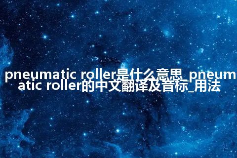 pneumatic roller是什么意思_pneumatic roller的中文翻译及音标_用法