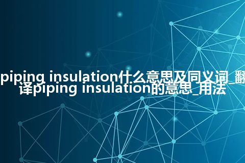 piping insulation什么意思及同义词_翻译piping insulation的意思_用法