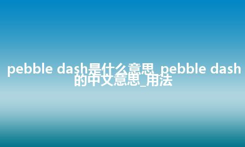 pebble dash是什么意思_pebble dash的中文意思_用法