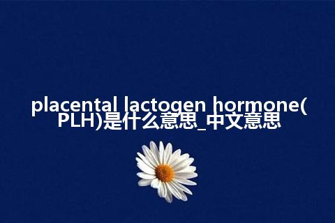 placental lactogen hormone(PLH)是什么意思_中文意思