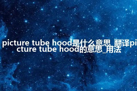 picture tube hood是什么意思_翻译picture tube hood的意思_用法