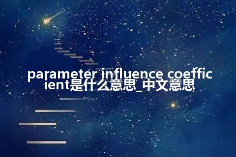 parameter influence coefficient是什么意思_中文意思