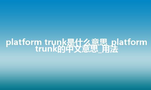 platform trunk是什么意思_platform trunk的中文意思_用法