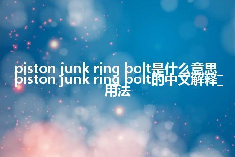 piston junk ring bolt是什么意思_piston junk ring bolt的中文解释_用法