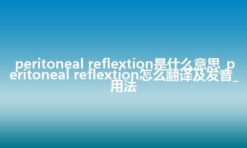 peritoneal reflextion是什么意思_peritoneal reflextion怎么翻译及发音_用法