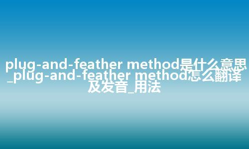 plug-and-feather method是什么意思_plug-and-feather method怎么翻译及发音_用法
