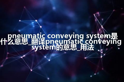 pneumatic conveying system是什么意思_翻译pneumatic conveying system的意思_用法