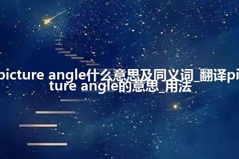 picture angle什么意思及同义词_翻译picture angle的意思_用法