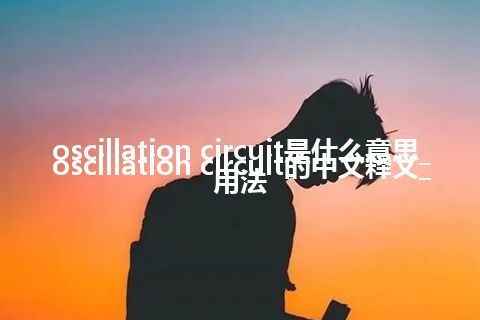 oscillation circuit是什么意思_oscillation circuit的中文释义_用法