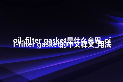 oil-filter gasket是什么意思_oil-filter gasket的中文释义_用法