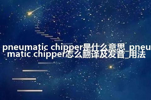 pneumatic chipper是什么意思_pneumatic chipper怎么翻译及发音_用法