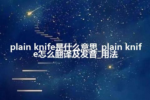 plain knife是什么意思_plain knife怎么翻译及发音_用法