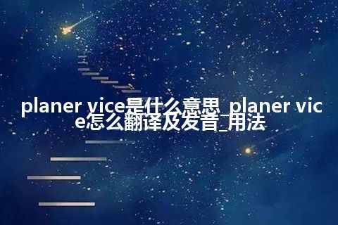 planer vice是什么意思_planer vice怎么翻译及发音_用法