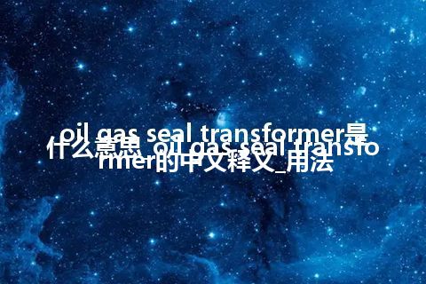 oil gas seal transformer是什么意思_oil gas seal transformer的中文释义_用法