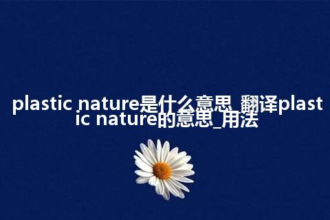 plastic nature是什么意思_翻译plastic nature的意思_用法