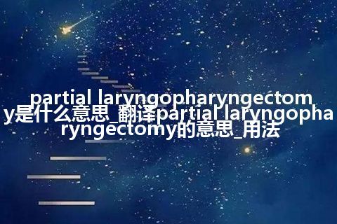 partial laryngopharyngectomy是什么意思_翻译partial laryngopharyngectomy的意思_用法