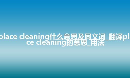 place cleaning什么意思及同义词_翻译place cleaning的意思_用法
