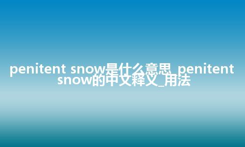 penitent snow是什么意思_penitent snow的中文释义_用法