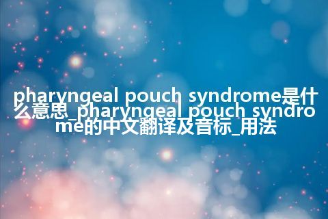 pharyngeal pouch syndrome是什么意思_pharyngeal pouch syndrome的中文翻译及音标_用法