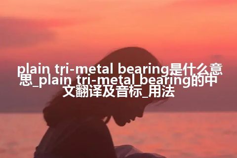 plain tri-metal bearing是什么意思_plain tri-metal bearing的中文翻译及音标_用法