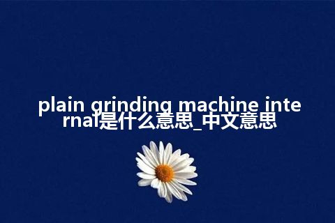 plain grinding machine internal是什么意思_中文意思