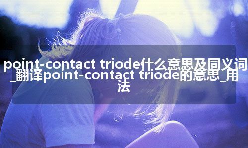 point-contact triode什么意思及同义词_翻译point-contact triode的意思_用法