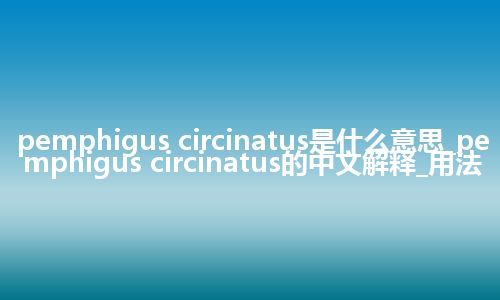pemphigus circinatus是什么意思_pemphigus circinatus的中文解释_用法