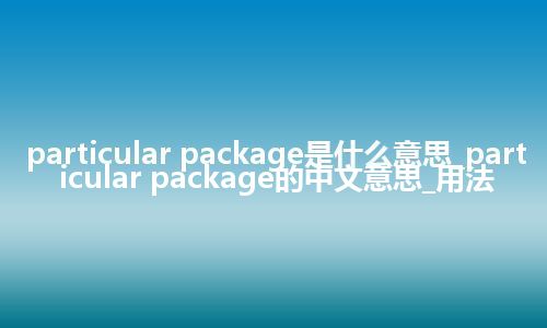 particular package是什么意思_particular package的中文意思_用法