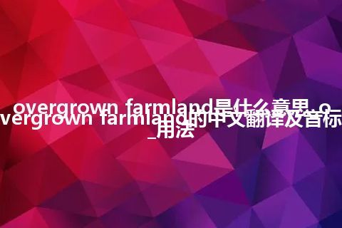 overgrown farmland是什么意思_overgrown farmland的中文翻译及音标_用法