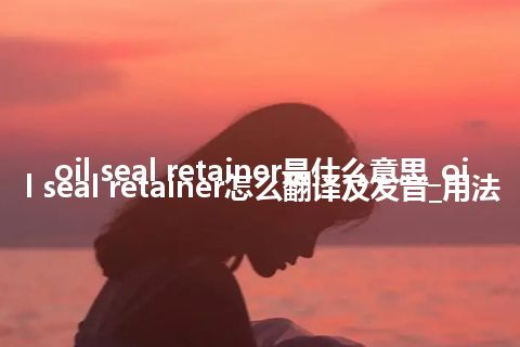 oil seal retainer是什么意思_oil seal retainer怎么翻译及发音_用法