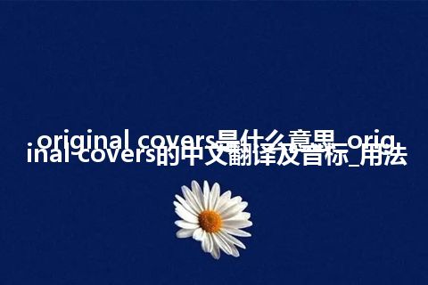 original covers是什么意思_original covers的中文翻译及音标_用法