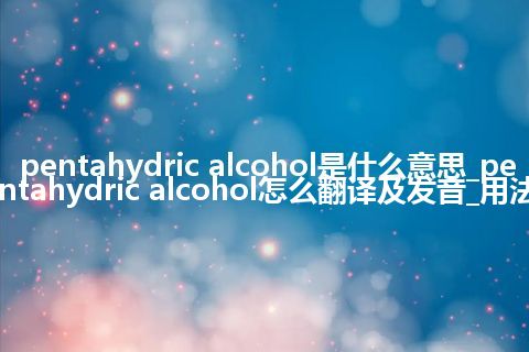 pentahydric alcohol是什么意思_pentahydric alcohol怎么翻译及发音_用法