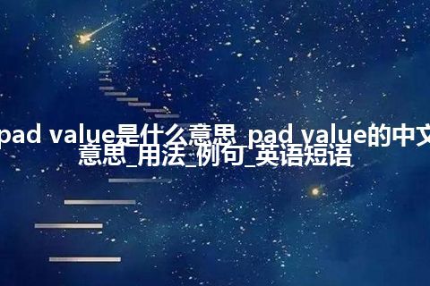 pad value是什么意思_pad value的中文意思_用法_例句_英语短语