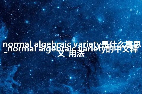 normal algebraic variety是什么意思_normal algebraic variety的中文释义_用法