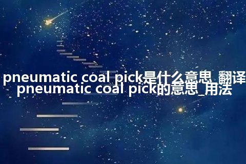 pneumatic coal pick是什么意思_翻译pneumatic coal pick的意思_用法